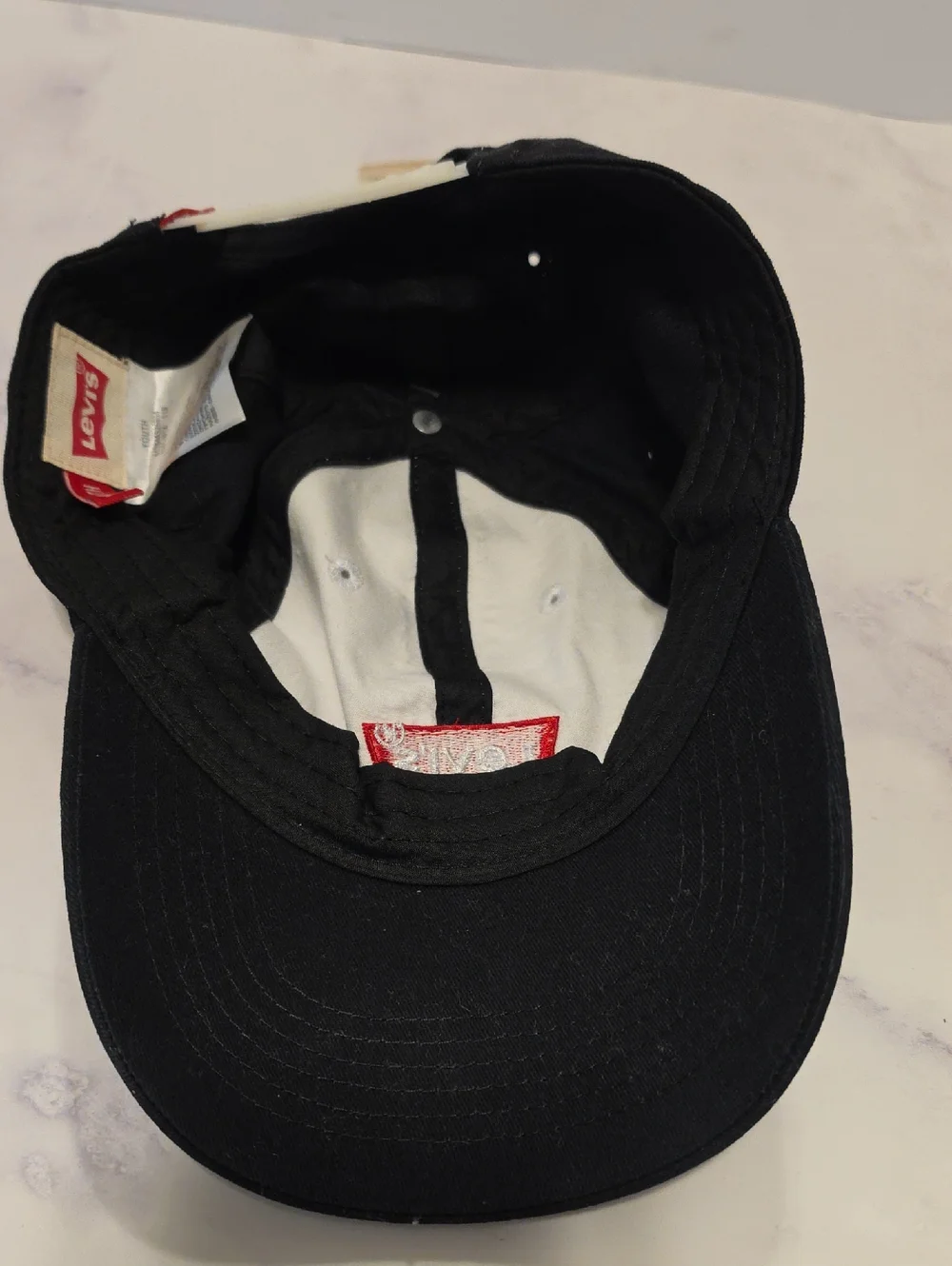 Levi's Two-Tone Black & White Baseball Cap with Red Logo Brand New
